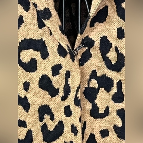🟢 J. Crew Leopard Print 3/4 Sleeve Cardigan - Picture 3 of 13